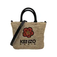 在飛比找momo購物網優惠-【KENZO】Boke Flower 拉菲草手提兩用托特包-