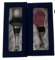Golf Ball Glass Metal Wine Stopper Decoration Set 2 Artistic Creations Hand Made