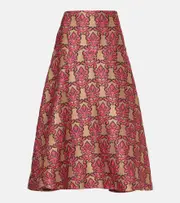 [La DoubleJ] La DoubleJ Janis cotton jacquard midi skirt UK 6 pink