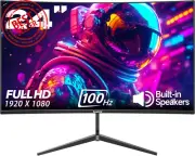 Gawfolk 24" Curved Monitor – 100Hz FHD, HDMI/VGA, Speakers, Tilt Stand