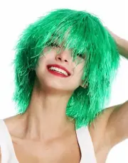 Wig Ladies Men's Carnival Scrubby Wild Voluminous Kobold Clown Green