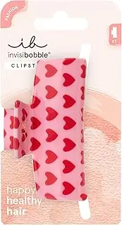 invisibobble Clipstar M Love is in the Hair (1 Piece) - Hair Clip with Heart Design for Women, Children & Girls - Medium Size for Thin Hair - Hair Clips Set for Romantic & Playful Styles
