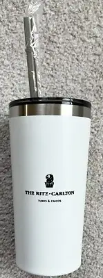 The Ritz Carlton Turks & Caicos Insulated Cup/Mug w/Straw - Authentic NEW Unused