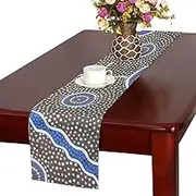 Aboriginal Art Aboriginal Painting Interestprint Vintage Little Bird On Tree Branch Polyester Table Runner 16x72 Inches,watercolor Painting Rectangle Table Cloth Placemat For Office Kitchen Dining Wedding Party Home Decor