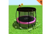 Kahuna Trampoline 6ft with Basketball set & Roof - Pink