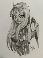 Mirka Andolfo Zero Two Original Art Commission 9x12”