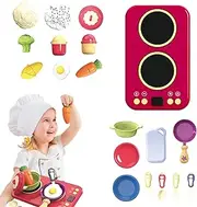 Play Kitchen Food,Sound and Light Play Kitchen Cookware - Interactive Cartoon Educational Learning Toy for Children Boys Kids in Kindergarten Nursery