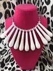 Luly Lu "Lactate" LARGE White Lucite Drip Swarovski Opal Crystal Choker Necklace