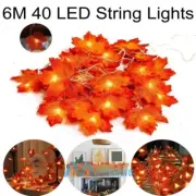 40 LED 19.6ft Maple Leaves Fairy String Lights Battery Thanksgiving Party Decor