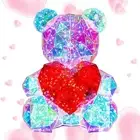 Valentine's Day Glowing Bear LED Holding a Red Heart Table Lamp Unique Gifts