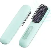 Cordless Hair Straightener Brush, Rechargeable Portable Hair Straightener with 200 Million Negative Ions, 3 Temperature Settings, Fast Heating Mini Straightener Comb for Travel