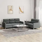 2 Piece Sofa Set with Cushions Dark Grey Fabric,Sofas 50.05KG-3201601