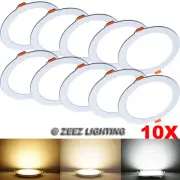 10X 20W 9-Inch Round Natural White LED Recessed Ceiling Light Canless Downlight
