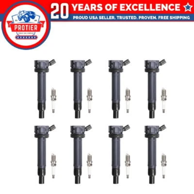 Set of 8 Ignition coil + Spark Plug Compatible with Toyota Tundra 4Runner (for: Toyota)