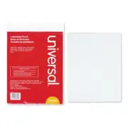 Universal 84620 9 in. x 11.5 in. 3 mil Laminating Pouches - Gloss CL (25/PK) New