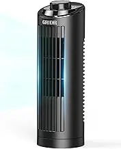 GRIDR Tower Fan for Bedroom (2025 New), Quiet Safe Bladeless with 3 Speeds, Portable Desk Fan with 80° Oscillation, Fast Cooling, Space-Saving, 13" Table Fan for Home Desktop Office kitchen Indoor