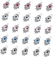 TEHAUX 25pcs Evil Eye Charms for Jewelry Making Unique Zinc Alloy Palm Design and Safe Accessories for Creative Bracelets and Necklaces for Craft