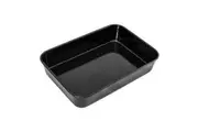 Bakemaster Enamel 40x8cm Deep Roaster Pan Baking Cooking Tray Rectangle Black
