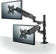 Elecom DPA-DSP01BK Monitor Arm, Display Arm, Double Long, Spring Type, Compatible with 40 inches, Supports VESA Stands, Black