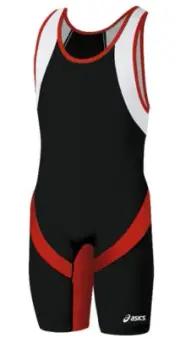 Asics Takedown Wrestling Singlet - Black/Red