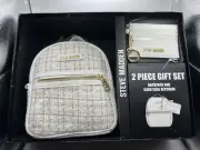 New Steve Madden Tweed Mini Backpack and Card Case Set Gift Set