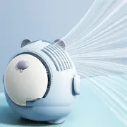Cute Mini Portable Cooler Fan 900mAh Cartoon Robot Summer Cooling Fans 3-speed Adjustable Rechargeable Hanging Neck Fan
