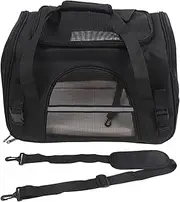 Cat, Dog Carrier for Pets, Pet Carrier Bag - Breathable Mesh Cat and Dog Carrier with Large Capacity for Travel, Camping, and Shopping Adventures - Grey (Black)