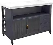 Kitchen Island Freestanding Kitchen Open Sideboard Dining Table Movable Island Storage and Cooking Table Mobile Kitchen Storage Islands