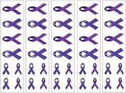 40 Purple Ribbon Temporary Tattoos: Pancreatic Cancer Awareness Tattoo