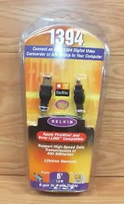 Genuine Belkin IEEE FireWire Cable 6 x 4 PINS (F3N401-06-ICE) Mac FireWire *NEW*