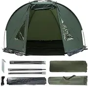 Magic3org Carp Fishing Bivvy Tent 1-2 Man Easy Install Windbreak Lightweight Waterproof Fishing Day Shelter with Ground Sheet Carry Bag Fishing Accessories for All Weather Overnight Fishing Trip