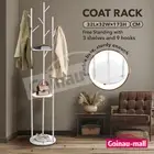 9 Hooks Clothes Coat Hat Rack Tree Stand Shelf Metal Hanger Bag Hook Holder
