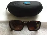 New Costa Del Mar Caballito Brown 580p Polarized Plastic Sunglasses w/case