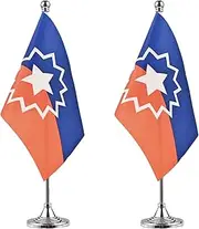 WXTWK 2 Pack Juneteenth Desk Flag Small Mini June 19th 1865 Black History Month Office Table Flags with Stand Base Decorations