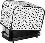 Black And White Polka Dot Toaster Cover 2 Slice Bread Machine Covers Waterproof Universal Size Kitchen Small Appliance Cover with Hang Loop, Dust and Fingerprint Protection