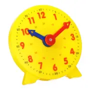 4 inch Teaching Clock Learning Time 24 Hour 2 Pointers Geared, Yellow