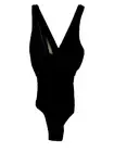 Tempt Me Swimsuit size M one piece black plunge V neck crisscross straps