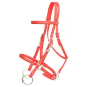 HORSE SIZE-READY MADE-Red HALTER BRIDLE with BIT HANGERS Made of BETA BIOTHANE