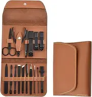 Nail Clipper Set Manicure Cutter Tool Pedicure Nail Scissor Ear Spoon Stainless Steel Household Leather Bag 16 Pcs