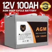 100Ah Deep Cycle Battery 12V AGM Marine Sealed Solar Power Portable 4WD