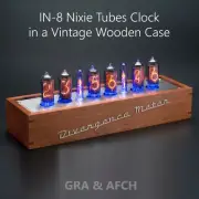 IN-8 Nixie Tubes Clock Vintage Wooden Case 12/24H SlotMachine [WITH SOCKETS]