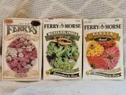Vintage Lot Of 3 Advanced Seed Packets, 1996-1998, Candytuft, Mustard, Zinnias