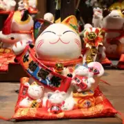 Maneki Neko Lucky Fortune Cat Coin Bank Fengshui Ceramic Decor Gift 10" 86112
