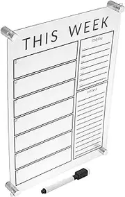 KICHOUSE 1Set Erasable Weekly Planning Display Board Memo Message Board for Home Office Design with Push Pins and Whiteboard Marker Compact Easy to Use