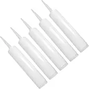 LOORGVEL 5Pcs Refillable Empty Caulk Tubes for Sealant and Caulking Durable Plastic Tubes for Epoxy Grouting and Custom Colors for Uneven Surfaces and Corners