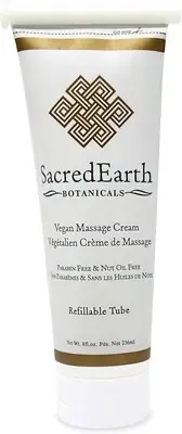 Vegan Massage Cream (8oz Tube) - Unscented, Water Dispersible, Nut Oil Free, Glu