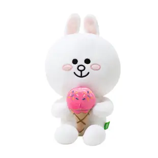 現貨正版💕愛心熊大兔兔坐姿絨毛娃娃玩偶布偶 25cm 韓國 line friends 生日禮物熊大愛心兔兔冰淇淋娃娃玩偶