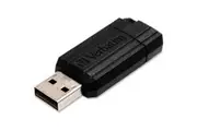 Verbatim PinStripe 64 GB USB 2.0 Type A Flash Drive - Black - 10 MB/s Read Speed - 4 MB/s Write Speed - 2 Year Warranty - 1 Each