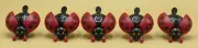 5x NEW ladybug bicycle bell childeren, lady beetle, lady bird, red w. black dots
