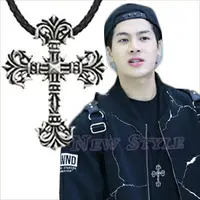 在飛比找樂天市場購物網優惠-GOT7 Jackson 王嘉爾 同款十字雕刻花紋項鏈 (單